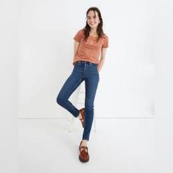 LIKE NEW MADEWELL 10” HIGH RISE SKINNY NO DISTRESSING SIZE 25 - Picture 1 of 8